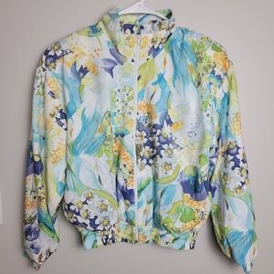 Vintage Floral Jacket Small Full Zip